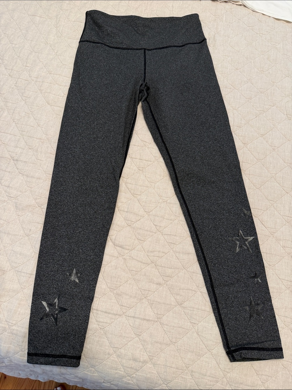 Mono B Charcoal Black Star Appliqué Leggings